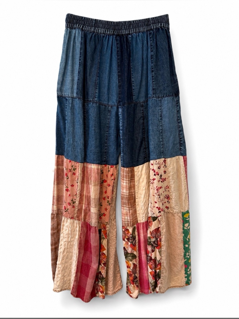 NEW YOUNG THREADS: “The MIA” Patchwork full wide length pants - Picture 3 of 4